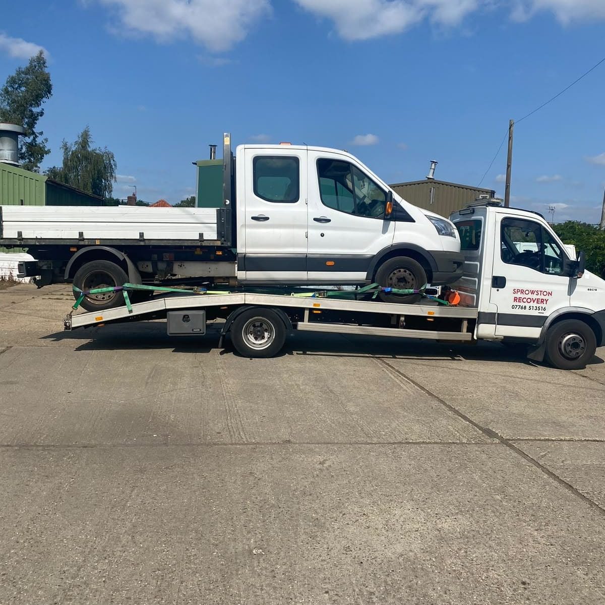 Sprowston Recovery flatbed truck in Norwich